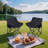 2PCS Outdoor Camping Chairs Folding/Portable Design, Carry Bag,In Black-1500487619