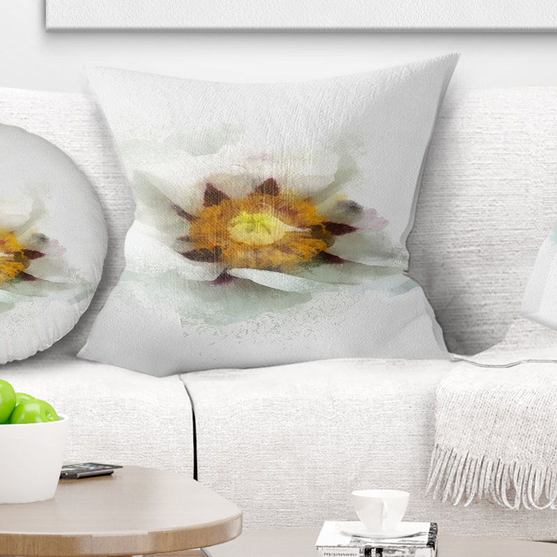 Coussin décoratif en aquarelle de fleurs floral, 18 po x 18 po, Coussin décoratif