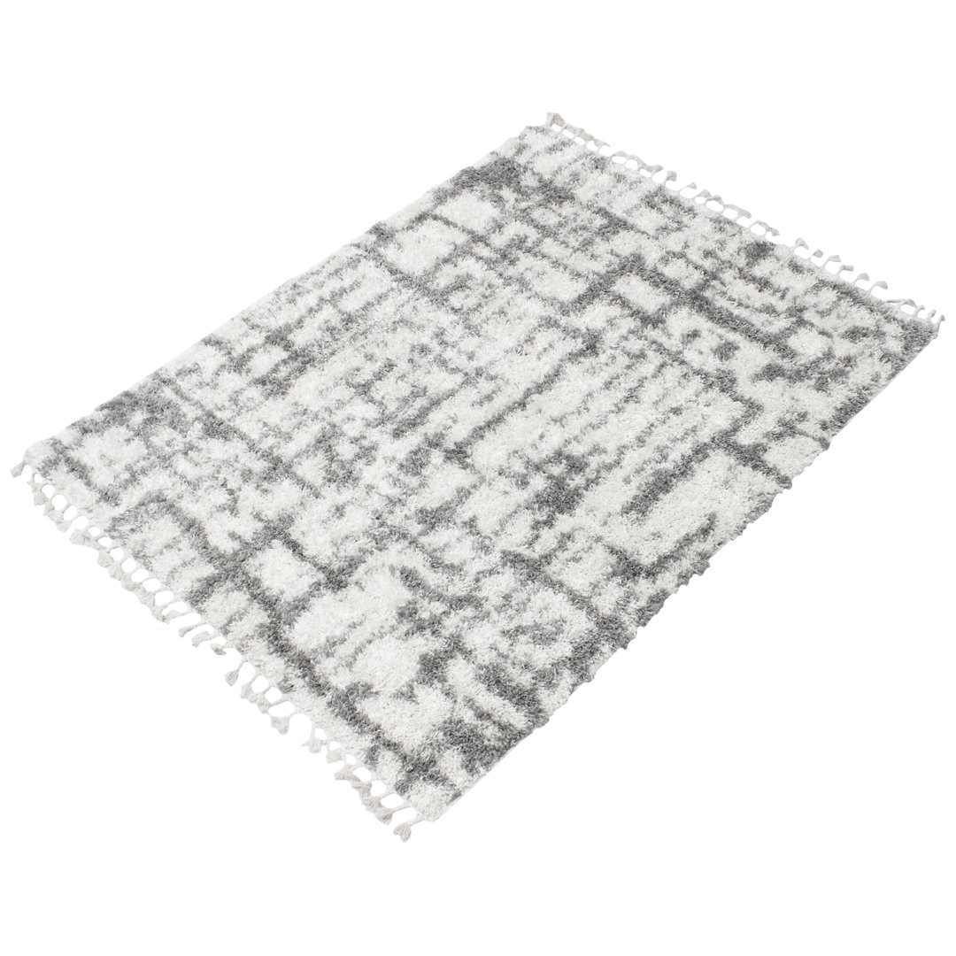 Shag White/Gray Area Rug 17 Stories Rug 