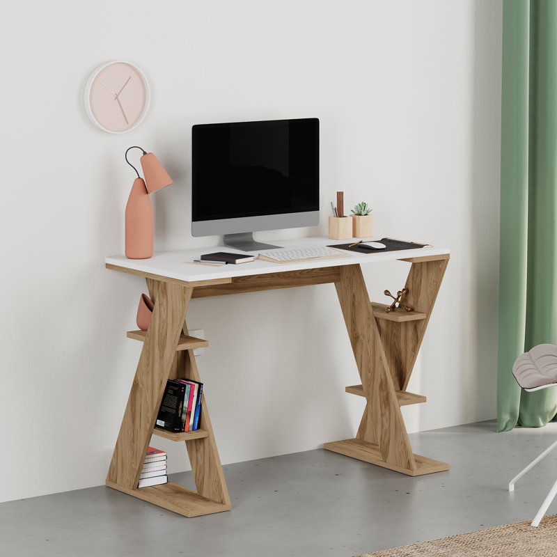 Standing Desk, White, White/Deep Oud
