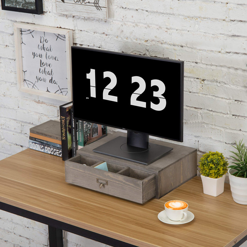 Alzena Monitor Stand Riser with Storage Drawer