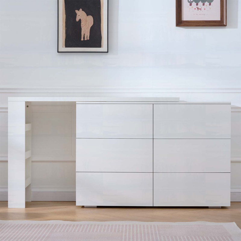 Armoire de rangement en L avec bureau extensible, idéale pour l'organisation de la chambre à coucher et du vestiaire