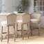 Tabouret de bar pivotant gris avec siège et dossier rembourrés de couleur beige, hauteur de 31 pouces, support pivotant confortable, poids de 45,9 po