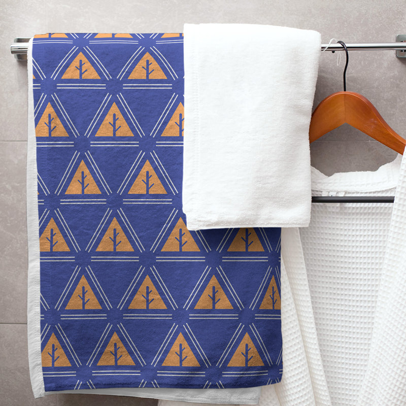Barbra Bath Towel, Dark Blue/Orange