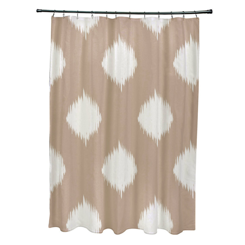 Rideau de douche simple géométrique Arlington, Beige / Ivoire