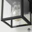 Applique murale d'extérieur 1 lumière H 7,32 po Olar Classic, structure rectangulaire en métal noir avec abat-jour en verre transparent, imperméable-2029759519-2038653466-2038653479