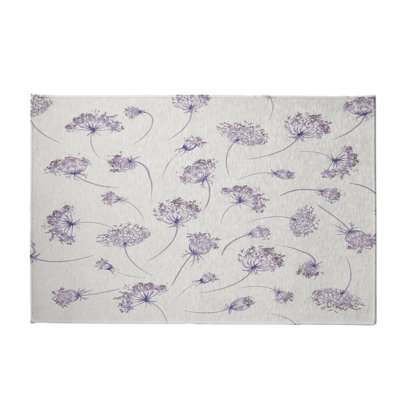 Tapis beige / mauve à motif floral Alvordton