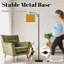 Lampe sur pied à arc avec abat-jour réglable en forme de mur de briques en or jaune à texture abstraite Lampe sur pied à 3 températures de couleur à intensité variable avec interrupteur au pied pour la chambre à coucher
