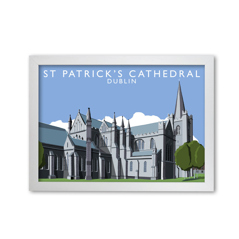 St Patrick's Cathedral Dublin by Richard O'Neill - Print, White Framed, 42cm H x 59.4cm W x 3cm D