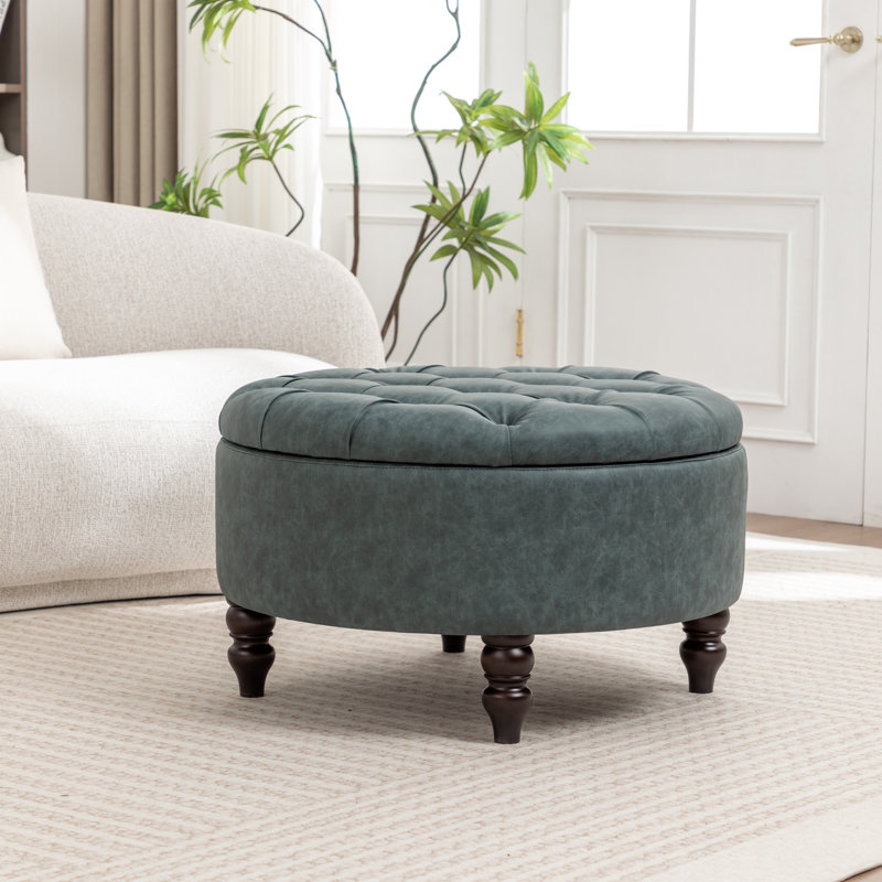Upholstered Ottoman, Navy