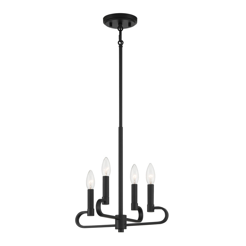 Lustre convertible 4 lumières Maeliyah, Noir mat