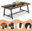 Table de salle à manger pour 8 personnes, table de cuisine rectangulaire en bois de 70,87 pouces avec structure en métal solide, grande table de salle à manger industrielle pour grande famille (brun rustique)