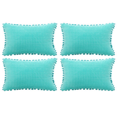  Cotton Blend Lumbar Rectangular Pillow Cover