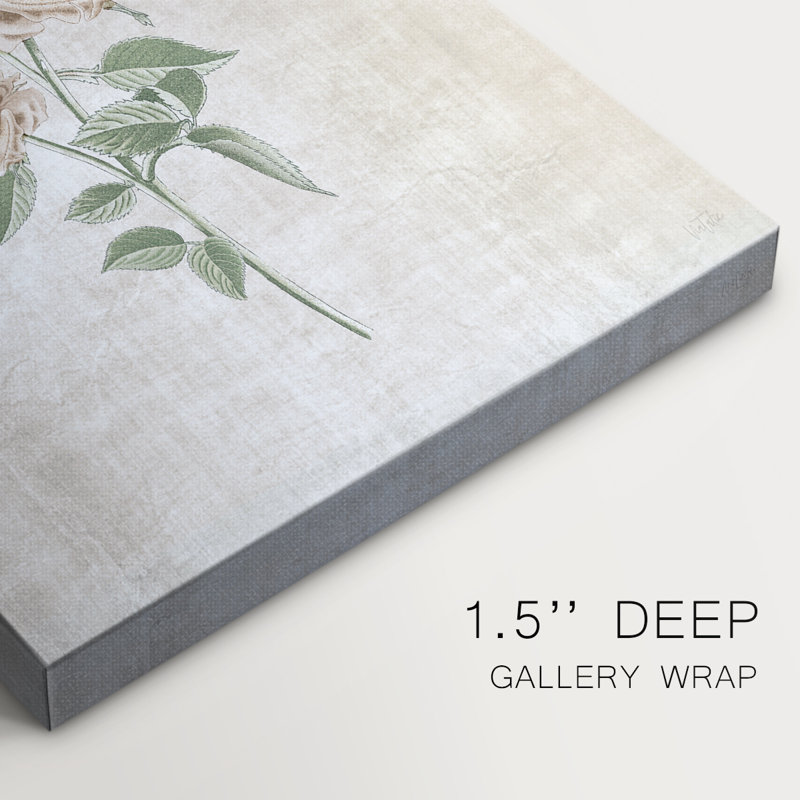 Blush Rose Botanical I - Cavas enveloppés de galerie, H 18 po x l 12 po