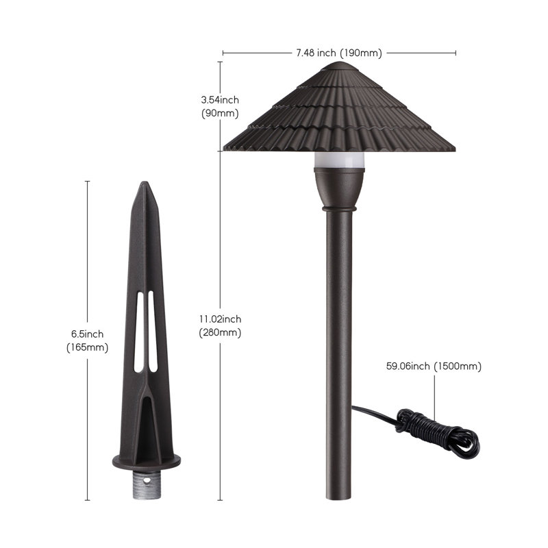Chaleur 3W LED Landscape Light, 12V Low Voltage Pathway Light, Waterproof, ETL Listed, 4000K