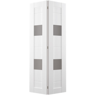 Porte pliante en bois manufacturé et verre pré-fini Vita