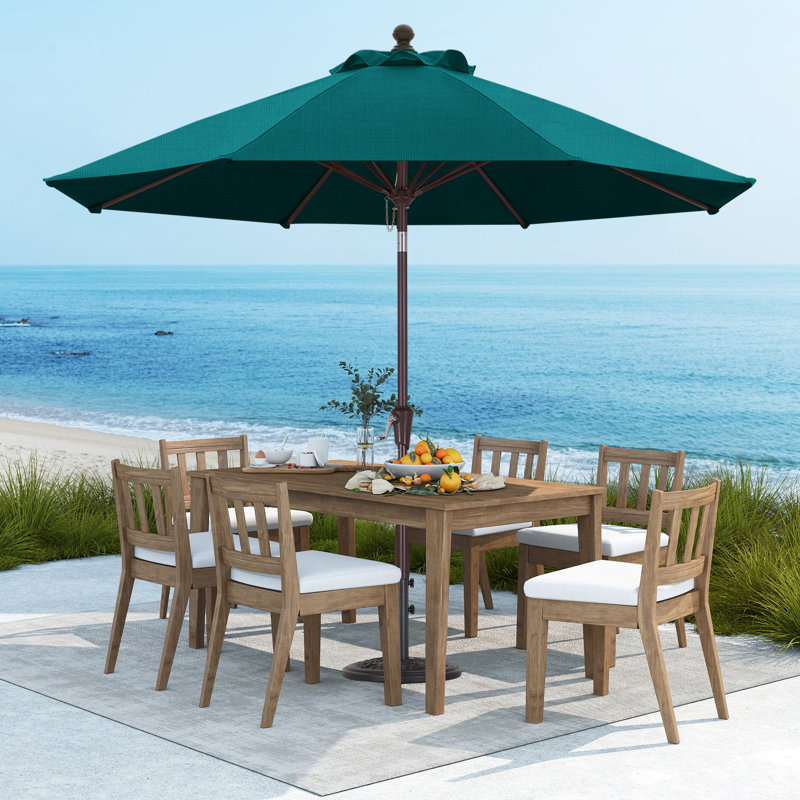 Parasol de patio en oléfine 9 pi 9 pi, Turquoise
