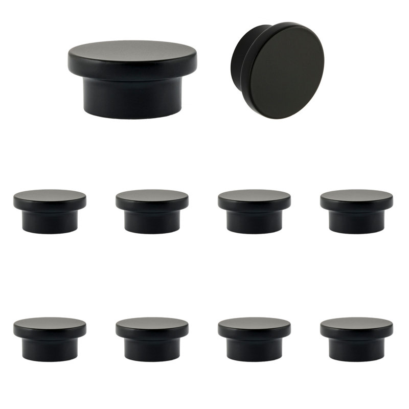 Ethan 1-5/8" Diameter Matte Black Oversized Round Cabinet Knob Multipack, Matte Black, 1 5/8"