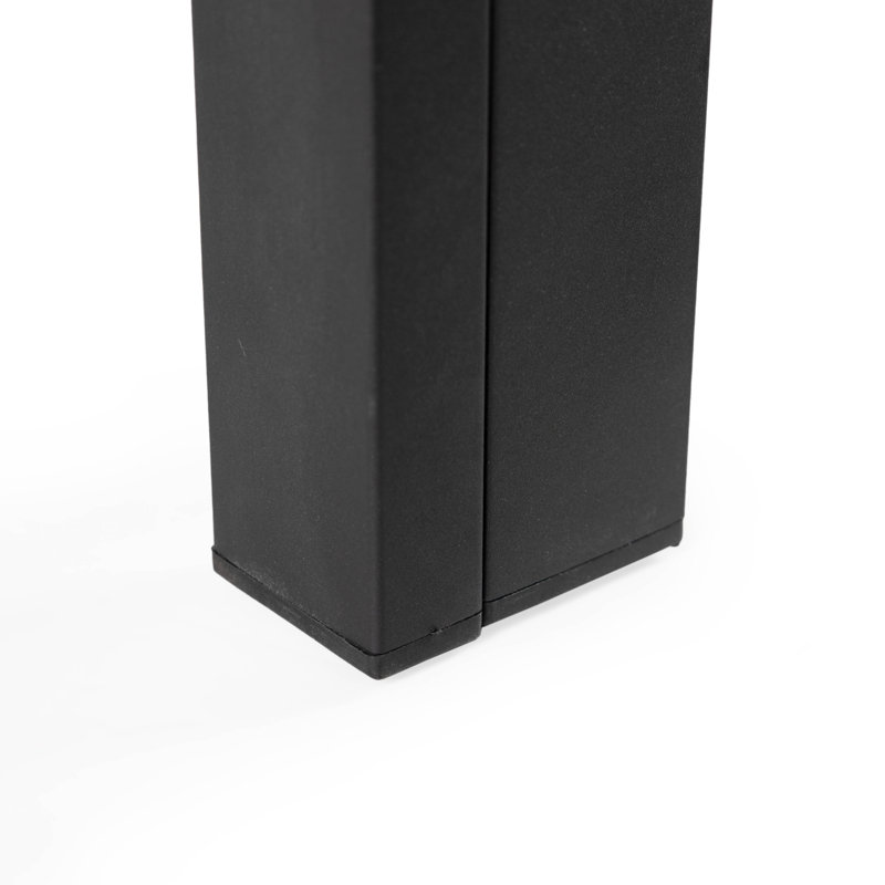 Table de salle à manger rectangulaire d'extérieur à lattes et 8 chaises en aluminium Letendre, Noir anthracite