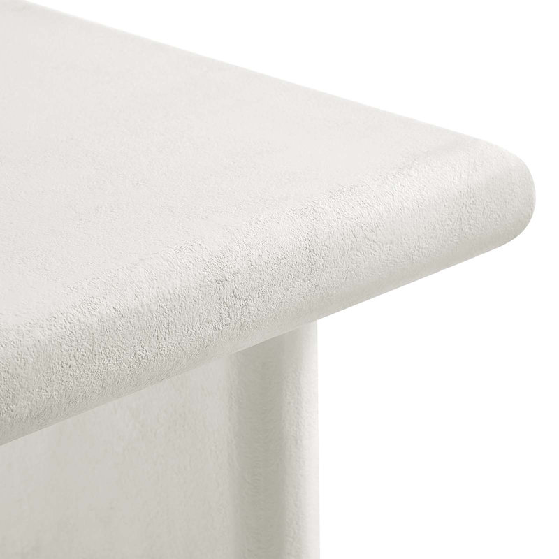 White Concrete Textured MDF Mango Wood Coffee Table