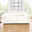 Élégant canapé 2 places en chenille blanche avec siège de rangement, dossier cylindrique et accoudoirs, causeuse moderne en tissu avec espace de rangement caché