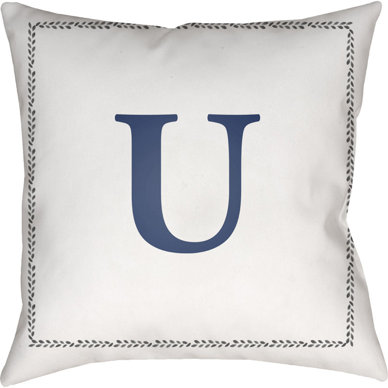  Indoor/Outdoor Throw Pillow, 18" H x 18" W x 4" D, U