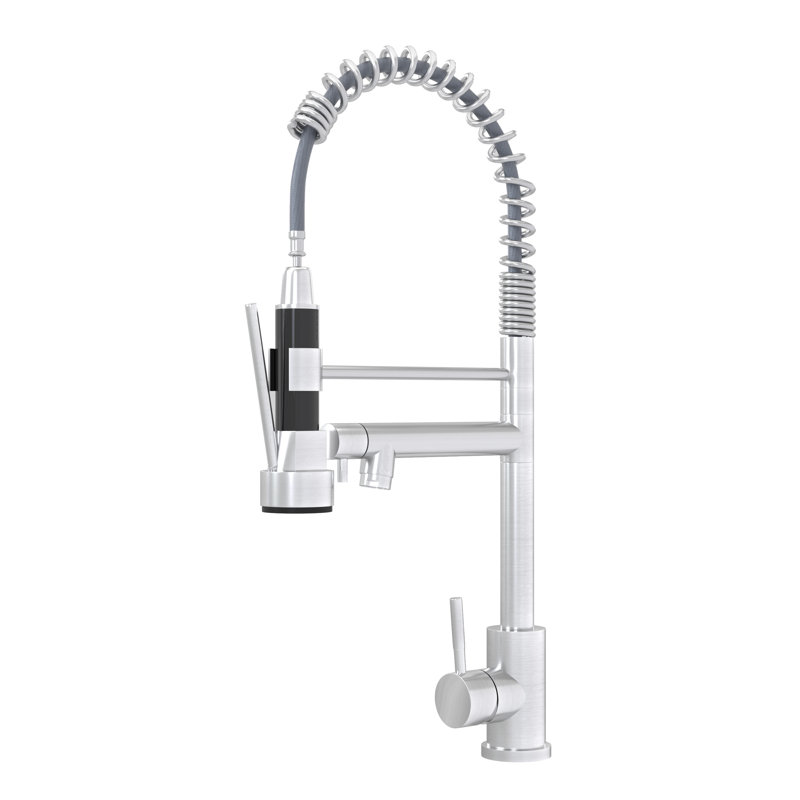 Modern Kitchen Faucet - Brushed Nickel Finish, Crafted From Stainless Steel 304 And Bathroom Fixture Nickel, Made