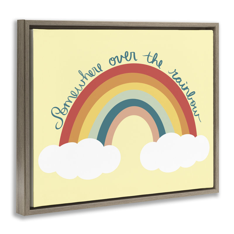 «Somewhere Over Rainbow», art mural encadré par Ashley Singleton, H 17 po x l 21 po, Cadre flottant orme Montalcino