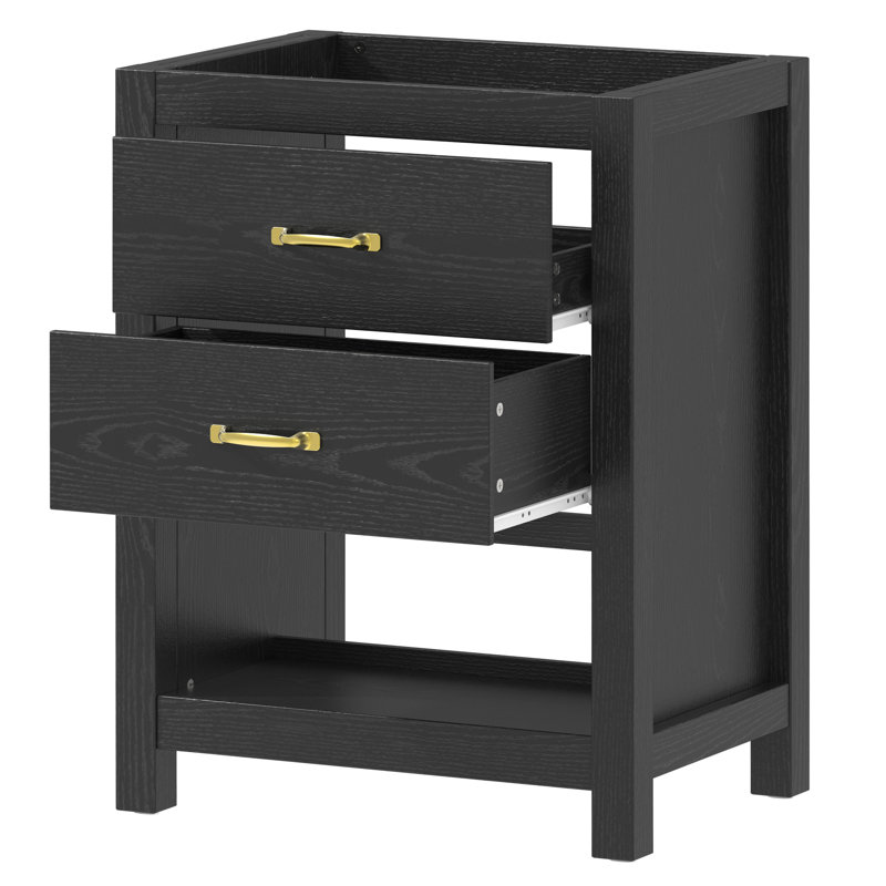 Base de meuble-lavabo simple 24 po seulement, Noir