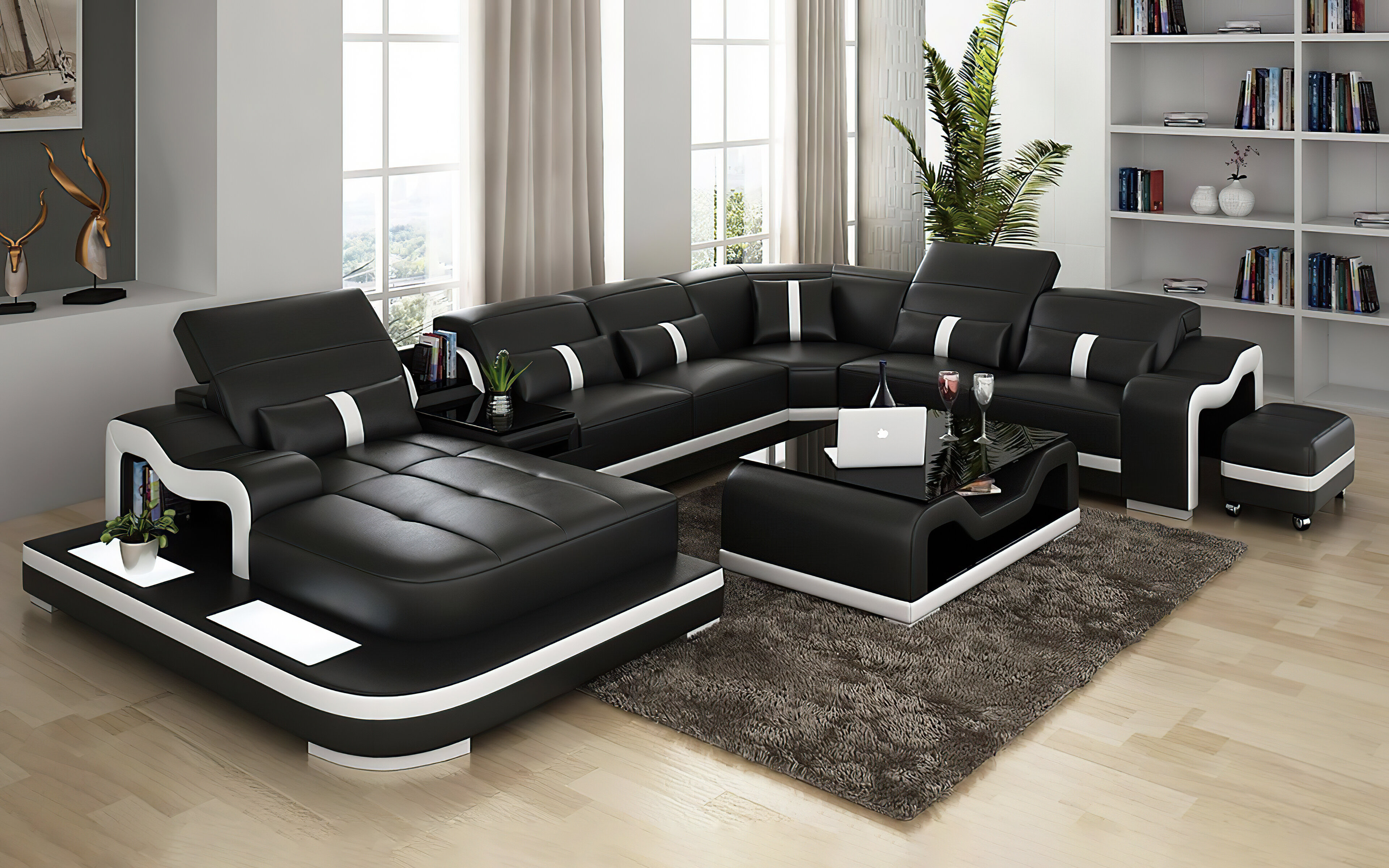 Wayfair leather online sectional