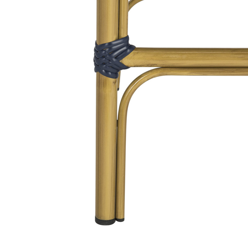 Tabouret de bar Elle, Bleu marine / blanc