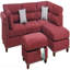 Canapé modulaire en velours rouge # F6419
