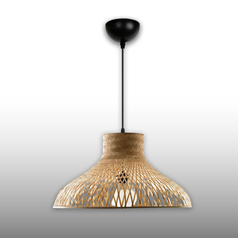 Bamboo Cap 1 Light Single Pendant