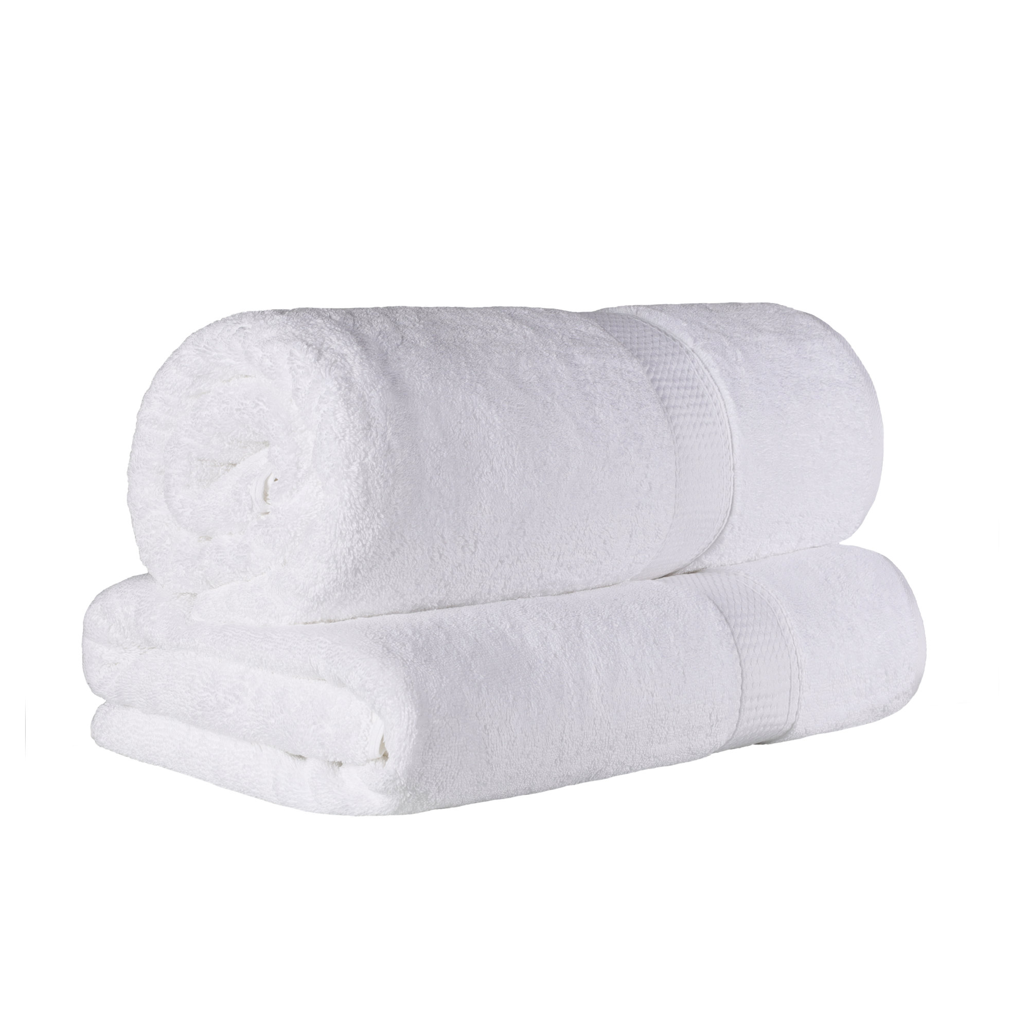 Renata 2 Piece 800 GSM Certified Egyptian Cotton Bath Sheet Set , White