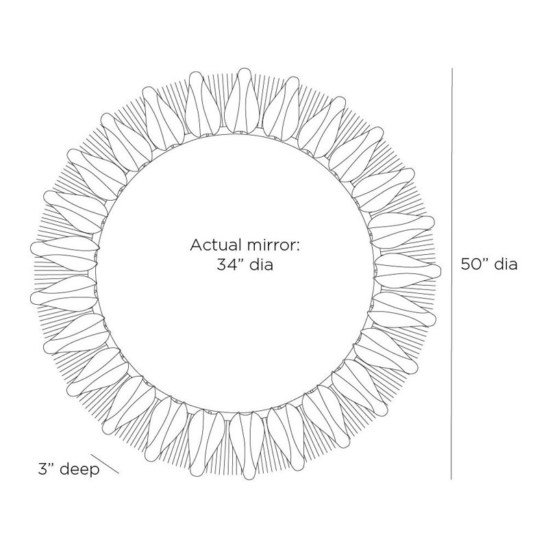 Goldie Round Iron Mirror