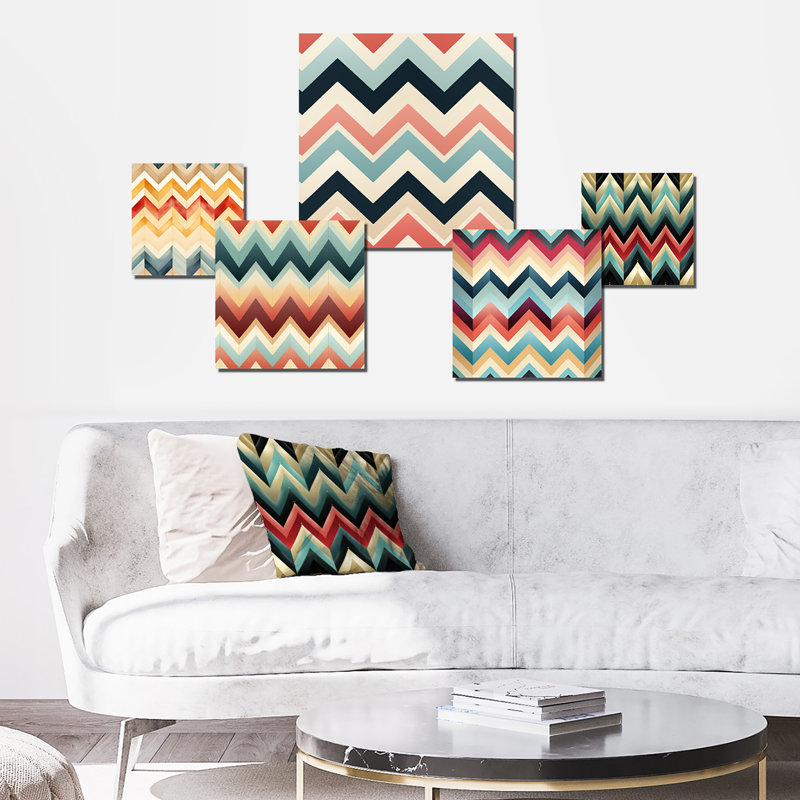 Christenson - Ensemble d'art mural à chevrons 5 pièces