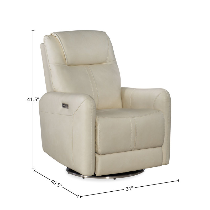 Sheria Leather Power Recliner, Beige Genuine Leather