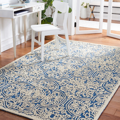 Tapis Marys Trace en laine et coton, tissÃ© Ã  la main