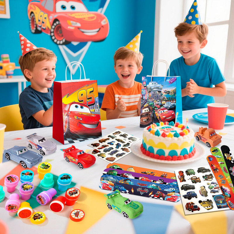 Ensemble de décorations de fête pour enfants Lightning McQueen, 110 pièces Lightning McQueen