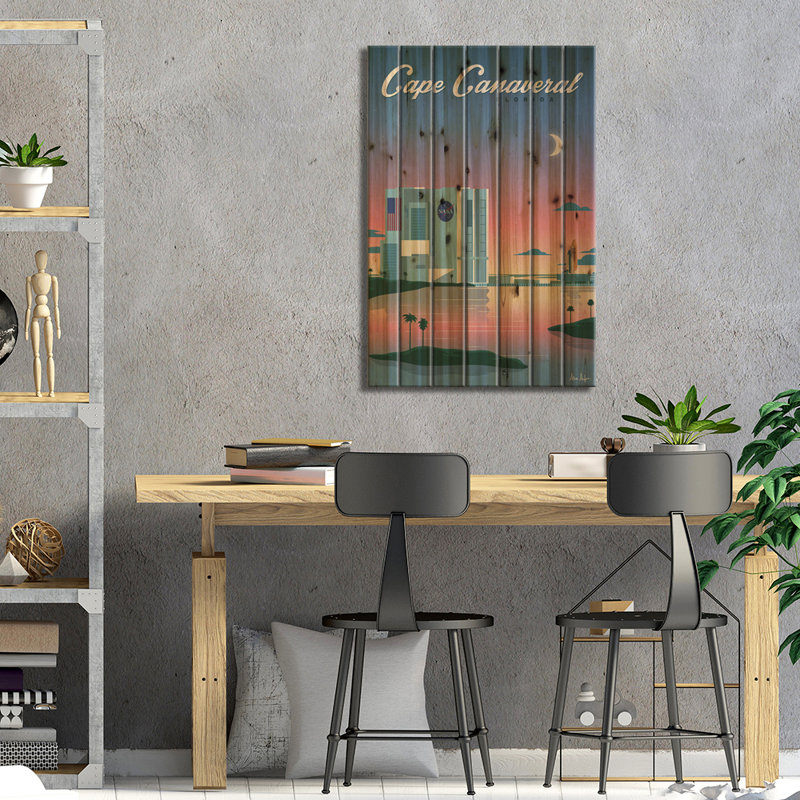 Cap Canaveral par Ideastorm Studios - impression sur bois sans cadre, L 18 po x H 26 po