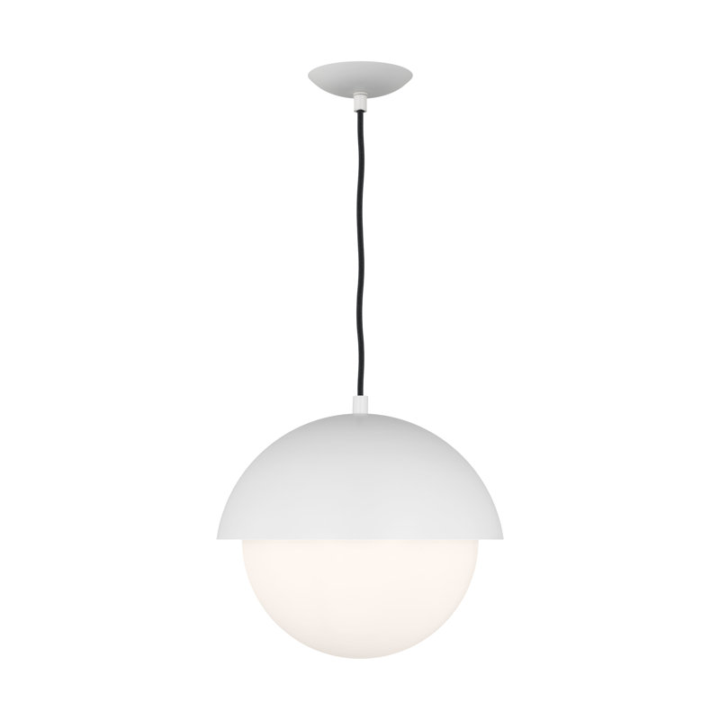 Luminaire suspendu moyen 1 lumière Hyde, Blanc mat