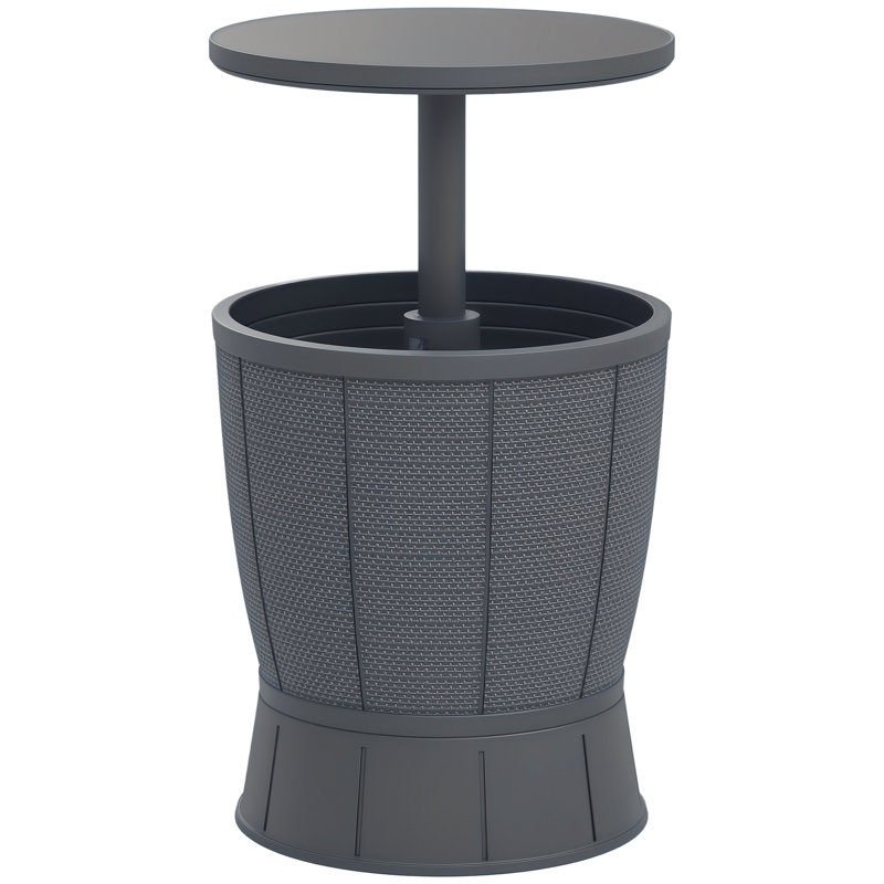 Table de bar d'extérieur, table d'appoint 11 gallons, gris