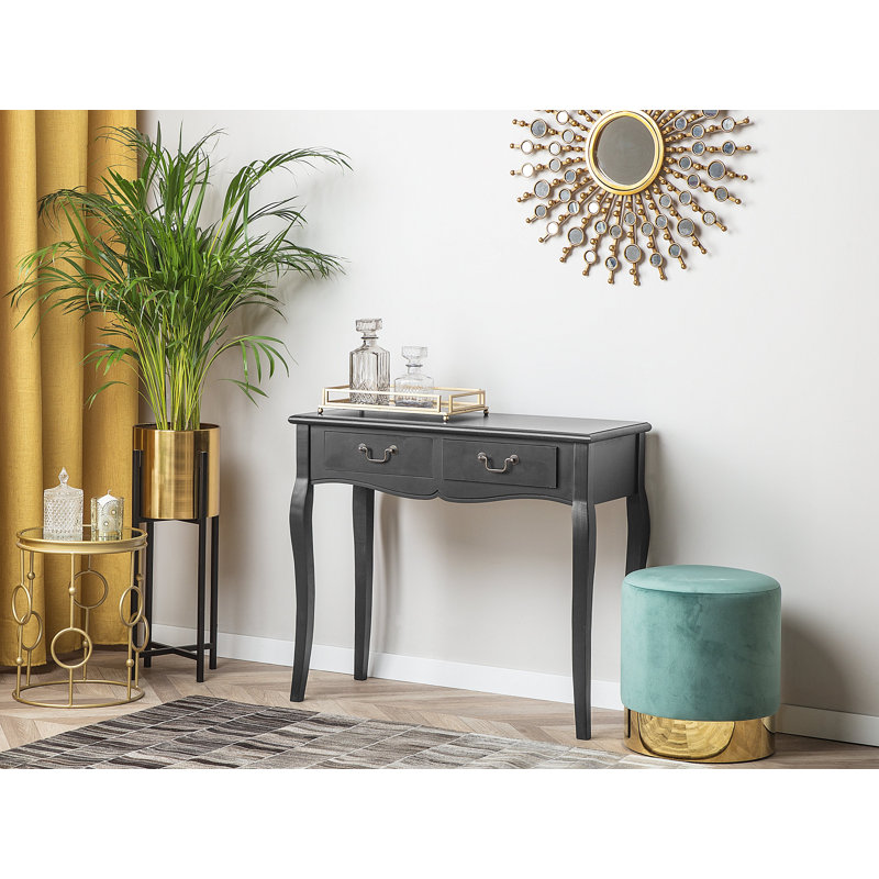 Henri 90cm Console Table, Black, Black
