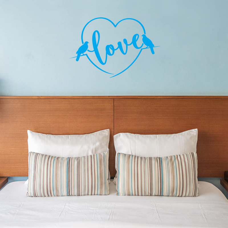 Text & Numbers Non-Wall Damaging Wall Decal, 10" H x 15" W, Sky Blue
