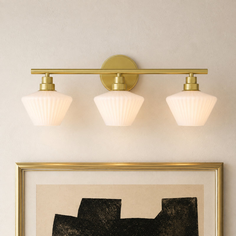 3 - Light Dimmable Bath Sconce, Gold