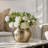 11X11x9" Aluminum Chisel Flower Vase, Gold