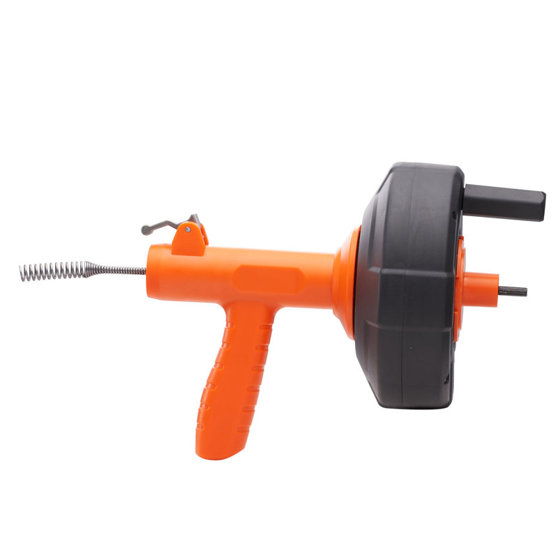 Drain Auger 762 cm, Plumbing Snake Auto Feed, Plumbers Snake with Drill Attachment, Pipe Snake Drain Clog Remover for Kitchen Bathroom Shower Sink with Protective Hose and Gloves