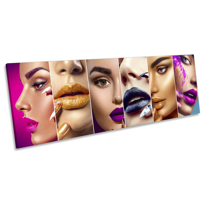Beauty Make Up Salon Panoramic - Wrapped Canvas Print, 40.64cm H x 121.92cm W x 2cm D