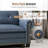 150" Modular Sectional Sofa with 2 Ottomans, Oversized U-Shaped Deep Seat Couch in Linen-Look with Nailhead Trim-1212547738-1212547736