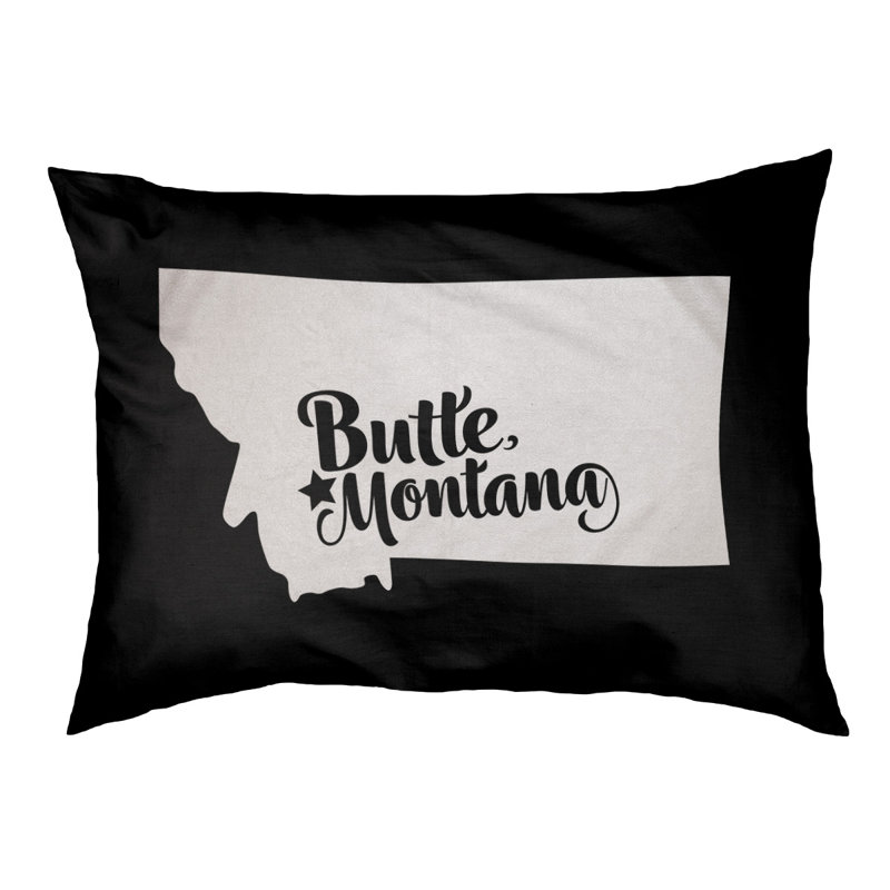 Coussin stylisé montana Butte, Moyen (L 30 po x l 40 po), Noir